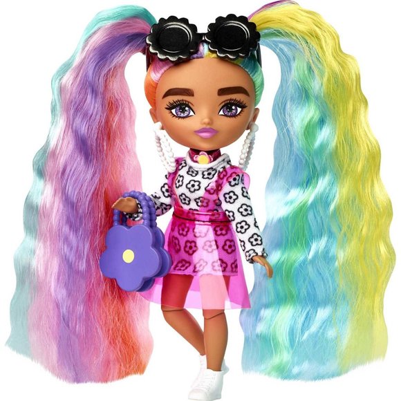 Barbie Extra Minis Doll #6 (5.5 in) Rainbow Hair - Picture 1 of 2